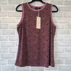 Dokotoo Womens Leopard Print Tank Tops Crewneck Sleeveless Layer NEW Medium